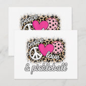 Schattige vrede liefde Pickleball Speler Grappige  (Voorkant / Achterkant)