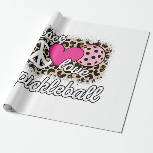 Schattige vrede liefde Pickleball Speler Grappige Cadeaupapier