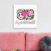 Schattige vrede liefde Pickleball Speler Grappige Canvas Afdruk (Insitu (Woonkamer))