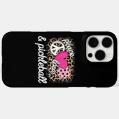 Schattige vrede liefde Pickleball Speler Grappige Case-Mate iPhone Case (Achterkant (horizontaal))