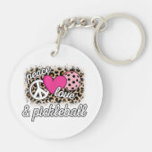 Schattige Vrede Liefde Pickleball Speler Grappige Sleutelhanger (Achterkant)