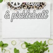 Schattige Vrede Liefde Pickleball Speler Grappige Theedoek (Gevouwen)