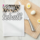 Schattige Vrede Liefde Pickleball Speler Grappige Theedoek (Quarter Fold)