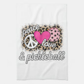 Schattige Vrede Liefde Pickleball Speler Grappige Theedoek (Verticaal)