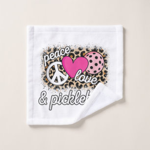 Schattige vrede liefde Pickleball Speler Grappige  Washandje