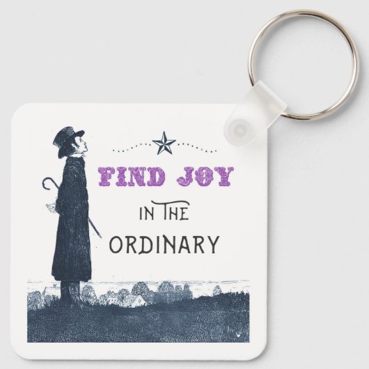 Schattige Vreugde vinden in het Gewone Sleutelhanger (Achterkant)