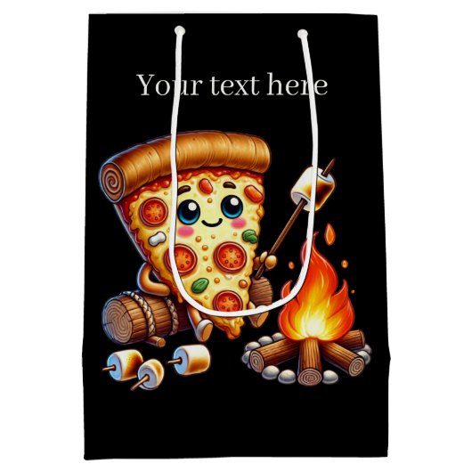 Schattige vreugdevuur pizzafeest medium cadeauzakje (Achterkant)