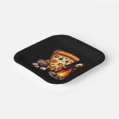 Schattige vreugdevuur pizzafeest papieren bordje (Gebogen)