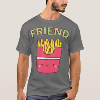 Schattige Vriend Fries Beste Vriend Paar Doodle T-shirt