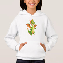 Schattige Vriendelijke Groene Draak Cartoon Illust