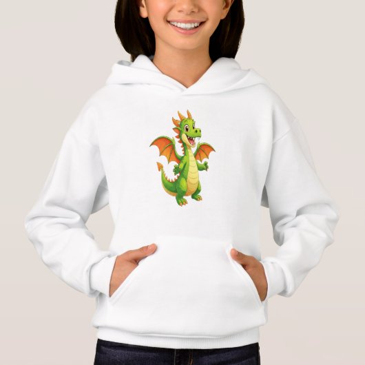 Schattige Vriendelijke Groene Draak Cartoon Illust (Voorkant)