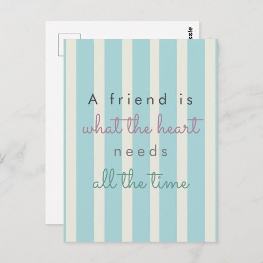 schattige vriendschap citeert inspirerend blauwe s briefkaart (Voorkant / Achterkant)