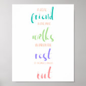schattige vriendschap citeert pastelkleuren poster (Voorkant)