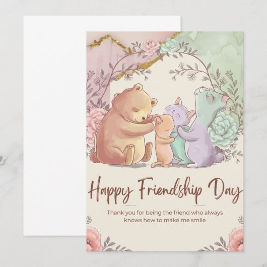 Schattige Vriendschapsdag Kaart - Schattigee Water (Voorkant / Achterkant)