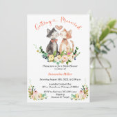 Schattige Vrijgezellenfeest met kattenthema Kaart (Staand voorkant)