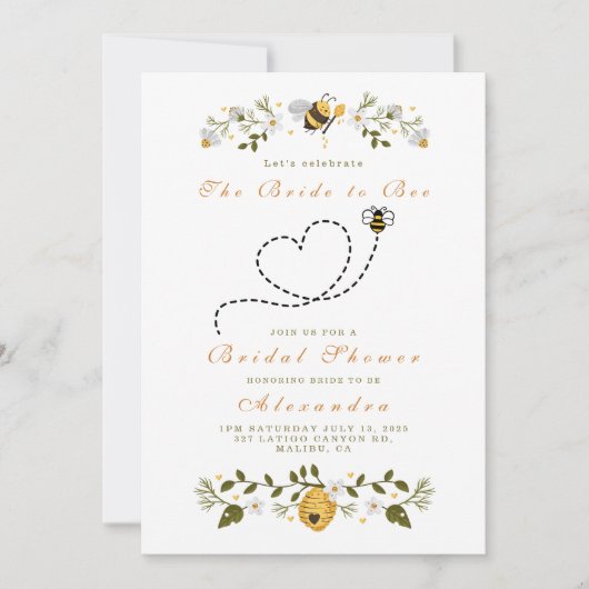 Schattige vrijgezellenfeest van het bijenhart kaart (Voorkant)