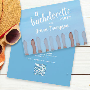 Schattige vrijgezellenfeest Watercolor Spa QR-code Kaart