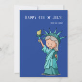 Schattige Vrijheidsbeeld 4 juli Patriottisch Feestdagenkaart (Voorkant)