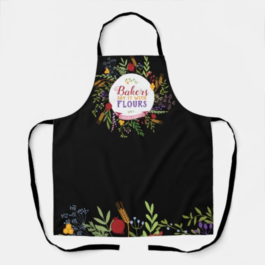 Schattige vrolijk bakker bloemenSchort Schort (Voorkant)