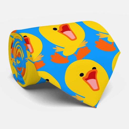 Schattige vrolijk Cartoon eendje Stropdas (Opgerold)