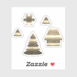 Schattige vrolijk kerstdorp sticker