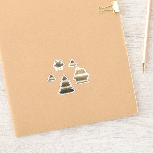 Schattige vrolijk kerstdorp sticker (Notitieboek)