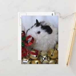 Schattige vrolijk kerstfeest baby cavia briefkaart