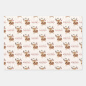 Schattige Vrolijk Kerstfeest Baby Rendieren Inpakpapier Vel (Voorkant)