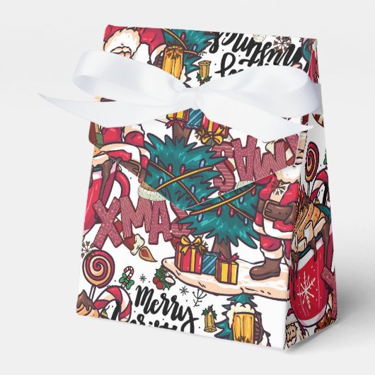 Schattige vrolijk kerstfeest – feestelijk bedankdoosjes (Voorkant Zijde)