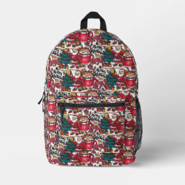 Schattige vrolijk kerstfeest – feestelijk bedrukte rugzak