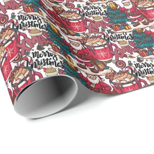 Schattige vrolijk kerstfeest – feestelijk cadeaupapier (Rol Hoek)