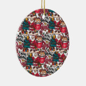 Schattige vrolijk kerstfeest – feestelijk keramisch ornament (Rechts)