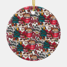 Schattige vrolijk kerstfeest – feestelijk keramisch ornament