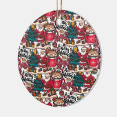 Schattige vrolijk kerstfeest – feestelijk keramisch ornament (Links)