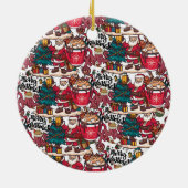 Schattige vrolijk kerstfeest – feestelijk keramisch ornament (Achterkant)