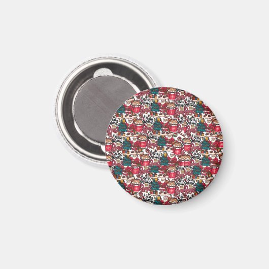 Schattige vrolijk kerstfeest – feestelijk magneet (Voorkant / Achterkant)