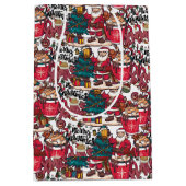 Schattige vrolijk kerstfeest – feestelijk medium cadeauzakje (Voorkant)