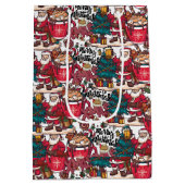 Schattige vrolijk kerstfeest – feestelijk medium cadeauzakje (Achterkant)