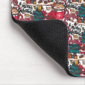 Schattige vrolijk kerstfeest – feestelijk muismat (Hoek)