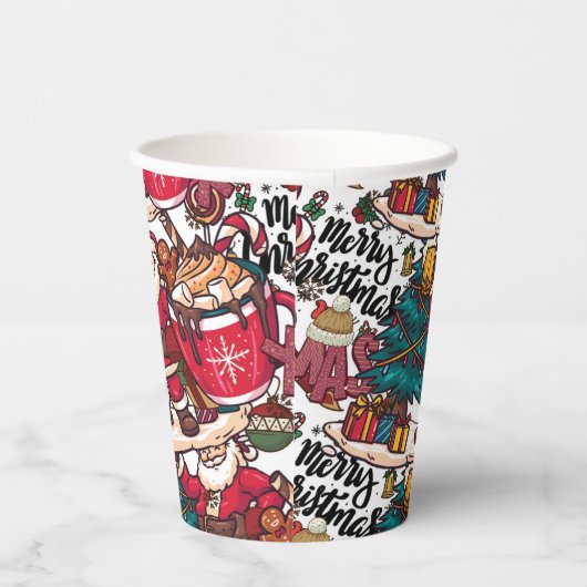 Schattige vrolijk kerstfeest – feestelijk papieren bekers (Rechts)