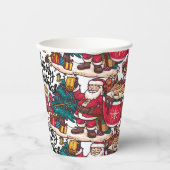 Schattige vrolijk kerstfeest – feestelijk papieren bekers (Voorkant)