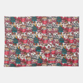 Schattige vrolijk kerstfeest – feestelijk theedoek (Horizontaal)