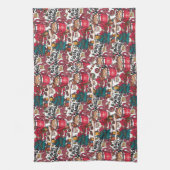 Schattige vrolijk kerstfeest – feestelijk theedoek (Verticaal)