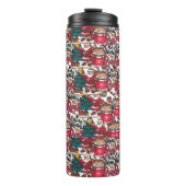 Schattige vrolijk kerstfeest – feestelijk thermosbeker (Voorkant)