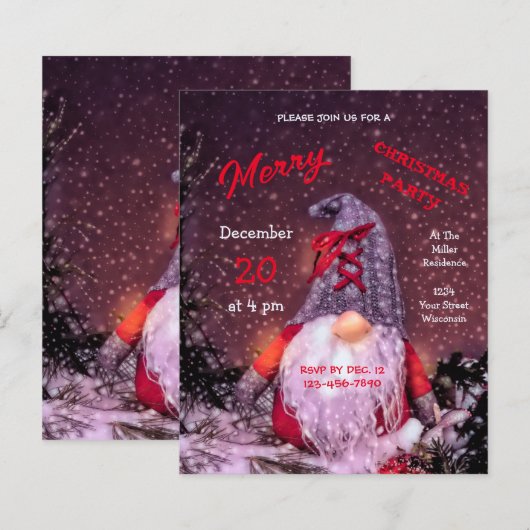 Schattige vrolijk kerstfeest grillige kabouter bud (Voorkant / Achterkant)