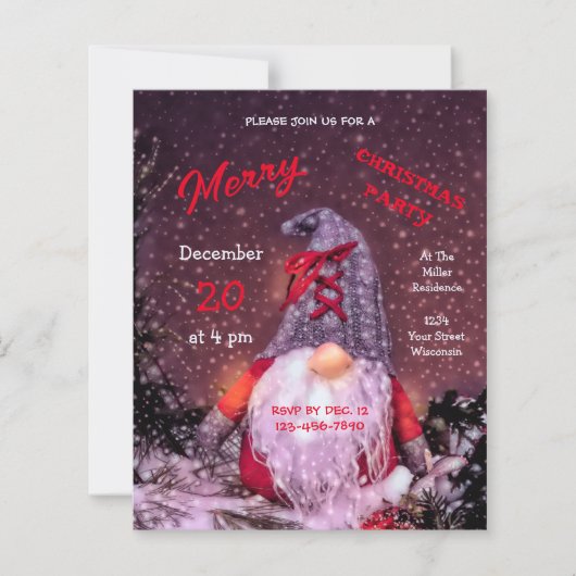 Schattige vrolijk kerstfeest grillige kabouter bud (Voorkant)