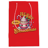 Schattige Vrolijk Kerstfeest Hot Chocolate Mok Fam Medium Cadeauzakje (Voorkant)