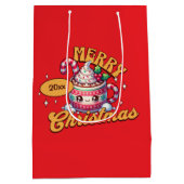 Schattige Vrolijk Kerstfeest Hot Chocolate Mok Fam Medium Cadeauzakje (Achterkant)