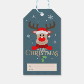 Schattige vrolijk kerstfeest Rudolph rendieren Cadeaulabel (Voorkant)