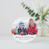 Schattige vrolijk kerstfeest | Vakantiefotokaart Feestdagenkaart (Staand voorkant)